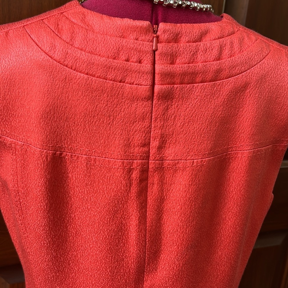 Tory Burch  Dress   Sleeveless  dark coral almost orange  flattering sheath Sz 6 - Picture 12 of 16